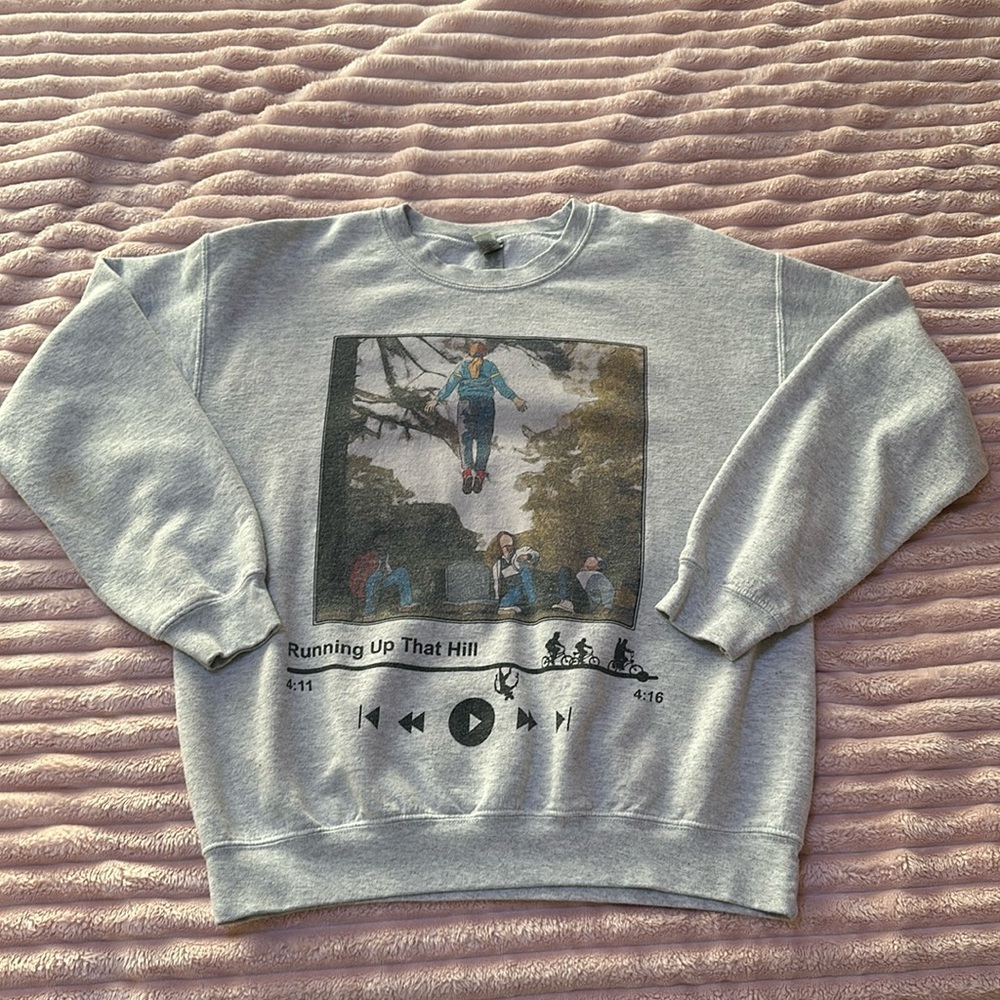 Medium Stranger Things Song Title Crewneck (Lightly Used)